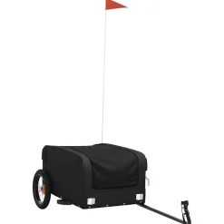 vidaXL Fietstrailer 30 kg ijzer zwart