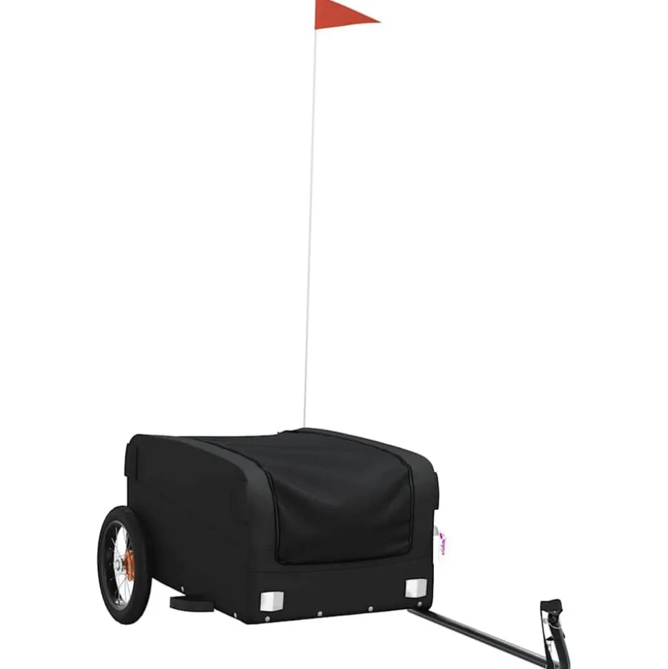 vidaXL Fietstrailer 30 kg ijzer zwart