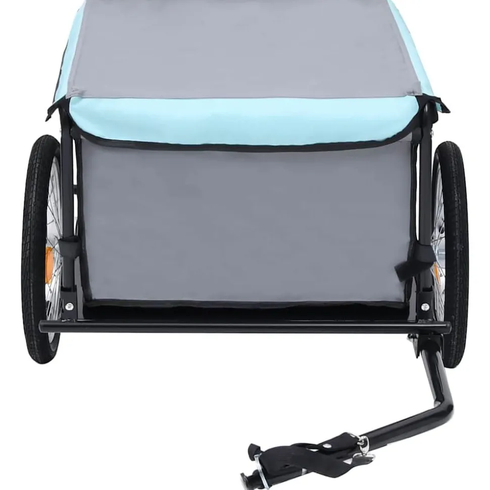 vidaXL Fietstrailer 65 kg zwart en blauw