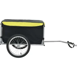 vidaXL Fietstrailer 65 kg zwart en geel