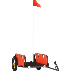 vidaXL Fietstrailer oxford stof en ijzer oranje
