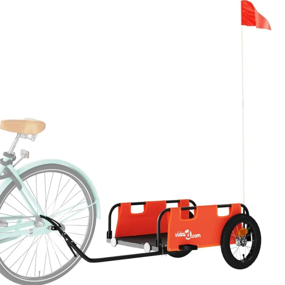 vidaXL Fietstrailer oxford stof en ijzer oranje