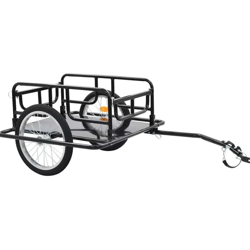 vidaXL Fietstrailer 130x73x48,5 cm staal zwart