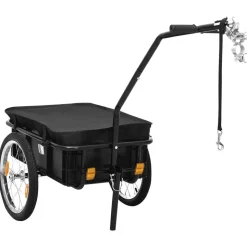 vidaXL Fietstrailer/trekwagen 155x60x83 cm staal zwart