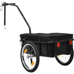 vidaXL Fietstrailer/trekwagen 155x60x83 cm staal zwart
