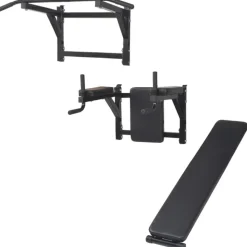 vidaXL Fitnessapparaat wandgemonteerd zwart