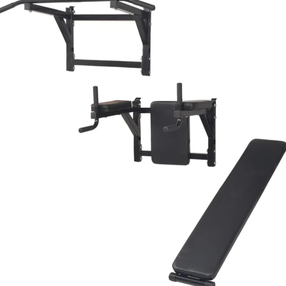 vidaXL Fitnessapparaat wandgemonteerd zwart