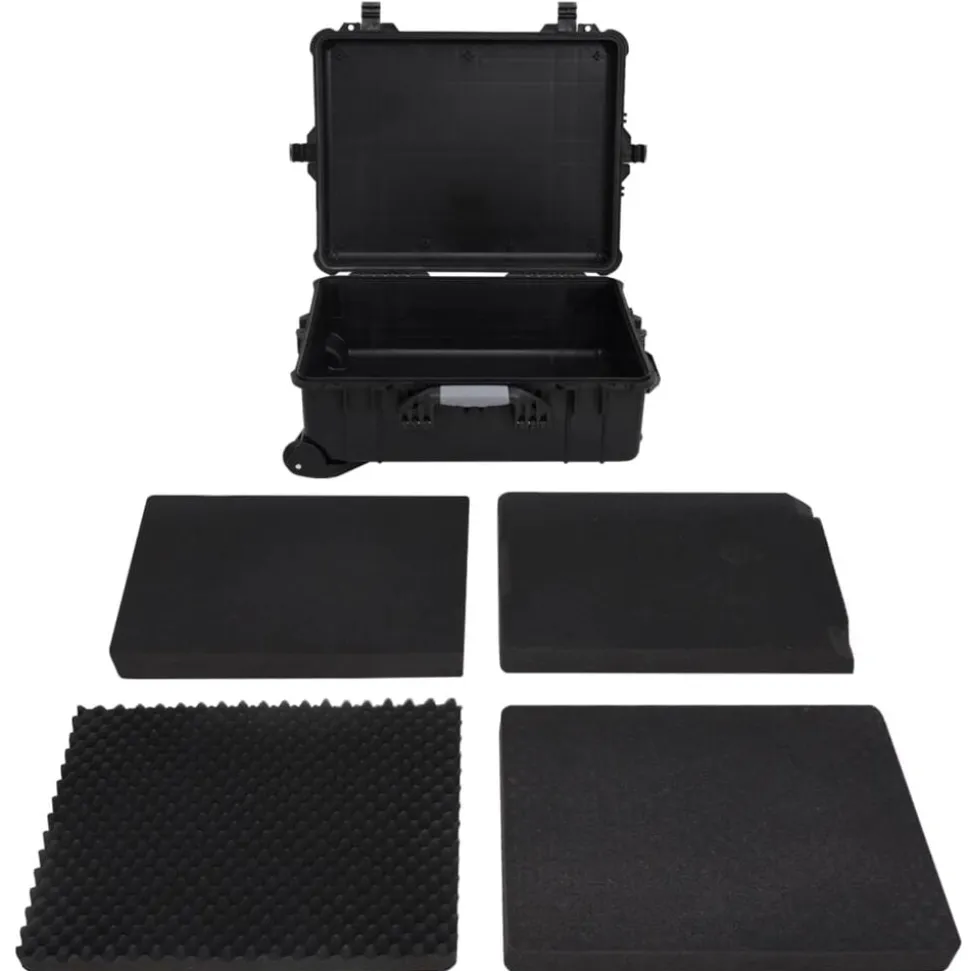 vidaXL Flightcase op wieltjes 63x50x23 cm PP zwart