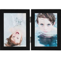 vidaXL Fotolijst tweeluik 2x(13x18 cm) zwart