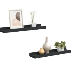 vidaXL Fotoplanken 2 st 40x9x3 cm MDF zwart