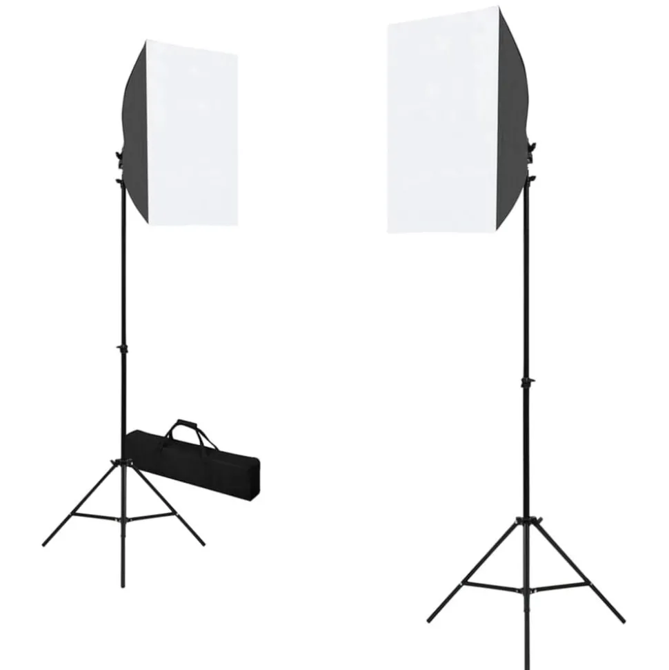vidaXL Fotostudioset met softboxlampen en achtergrond