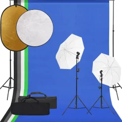 vidaXL Fotostudioset met verlichtingsset, achtergrond en reflector