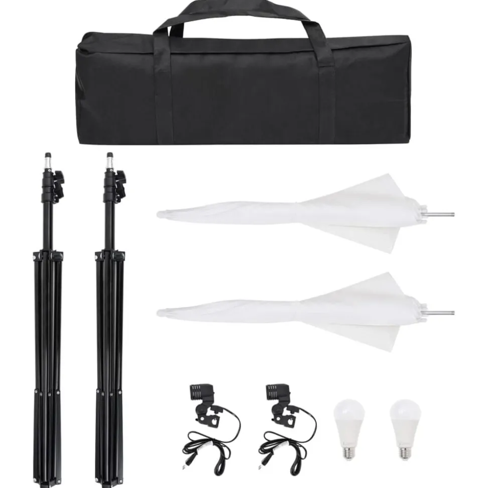 vidaXL Fotostudioset met verlichtingsset, achtergrond en reflector