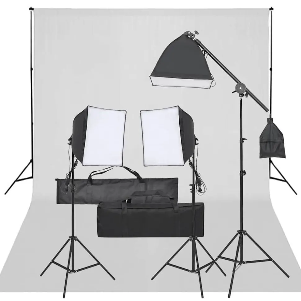 vidaXL Fotostudioset met verlichtingsset en achtergrond