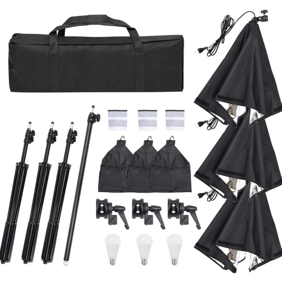 vidaXL Fotostudioset met verlichtingsset en achtergrond