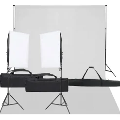 vidaXL Fotostudioset met verlichtingsset en achtergrond