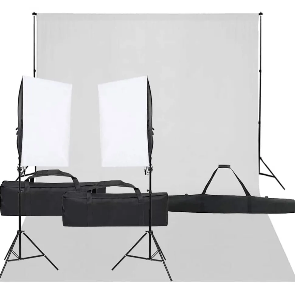 vidaXL Fotostudioset met verlichtingsset en achtergrond
