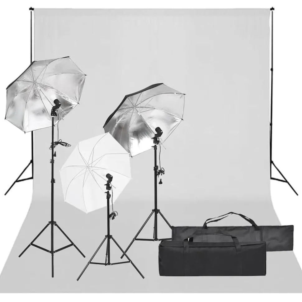 vidaXL Fotostudioset met verlichtingsset en achtergrond