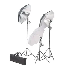 vidaXL Fotostudioset met lampen, paraplu's, achtergrond en reflector