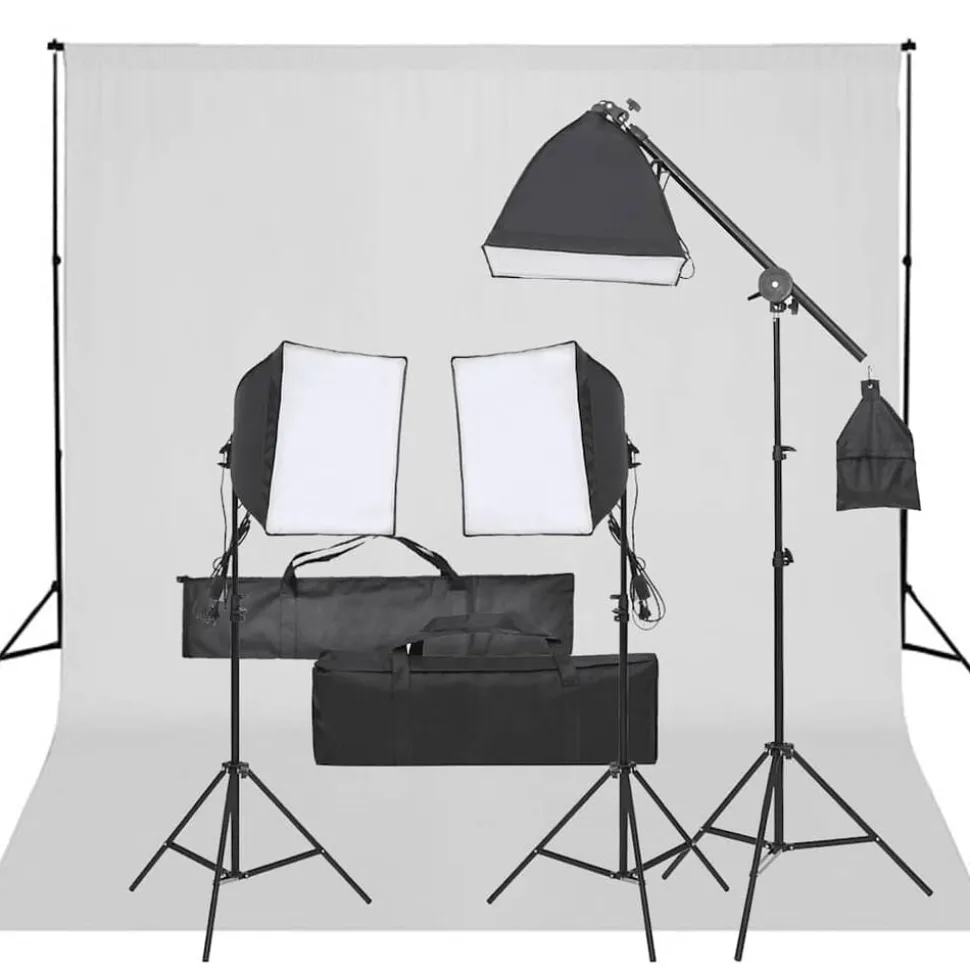 vidaXL Fotostudioset met verlichtingsset en achtergrond