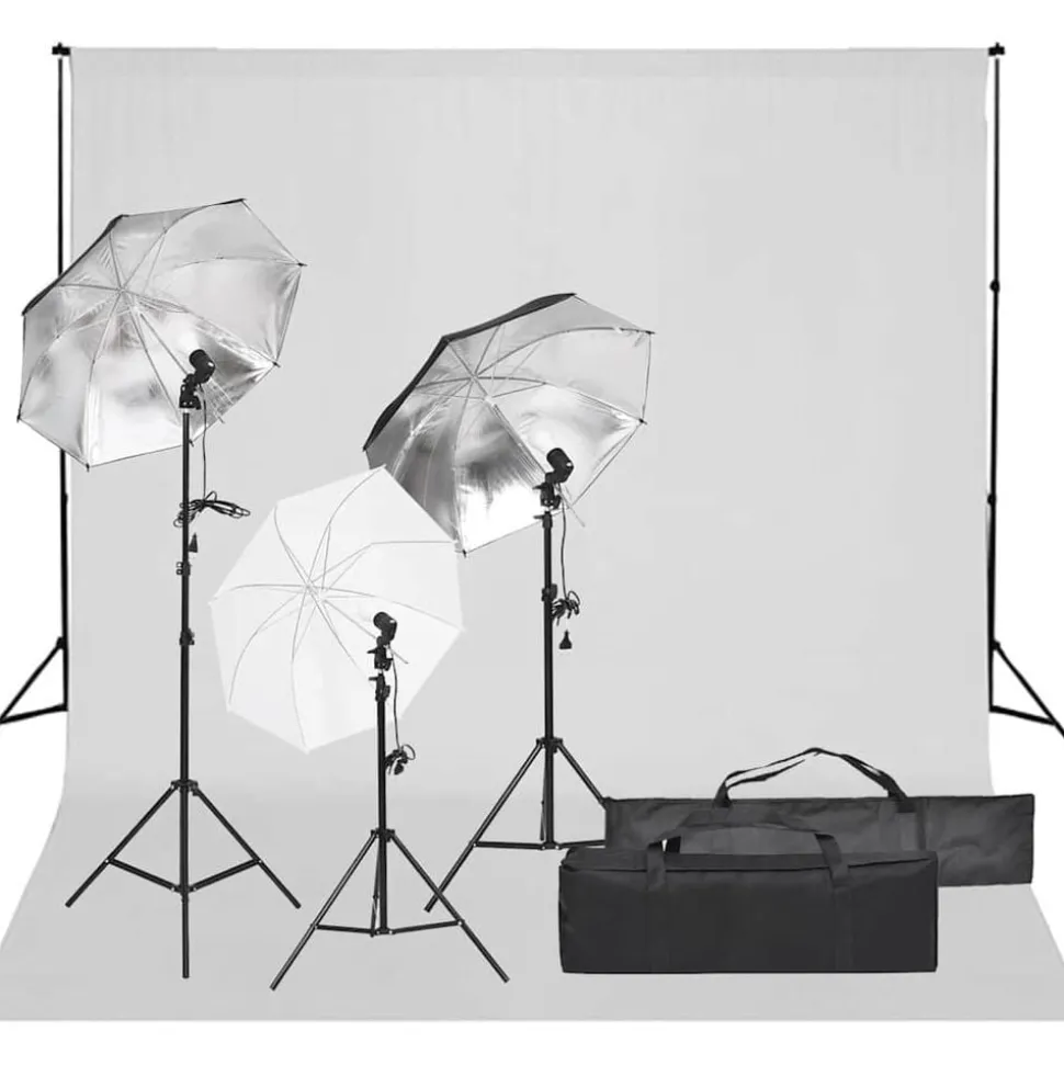 vidaXL Fotostudioset met verlichtingsset en achtergrond