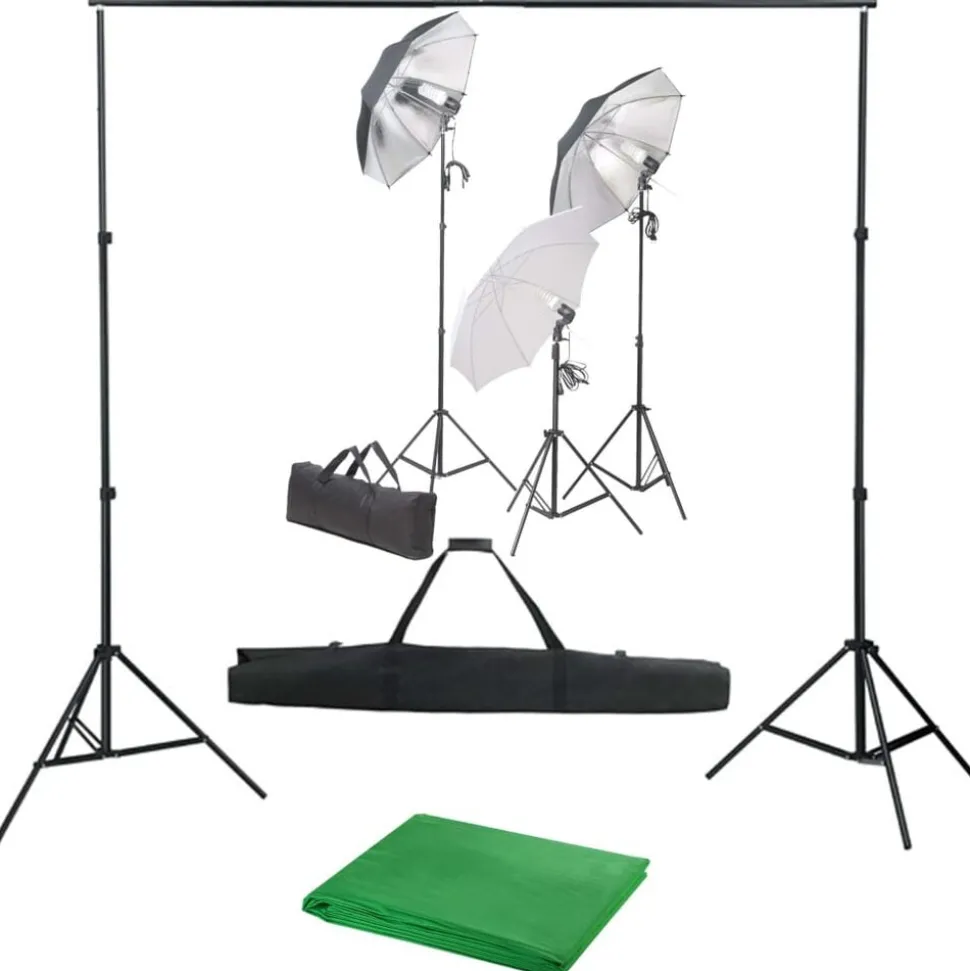 vidaXL Fotostudioset met verlichtingsset en achtergrond