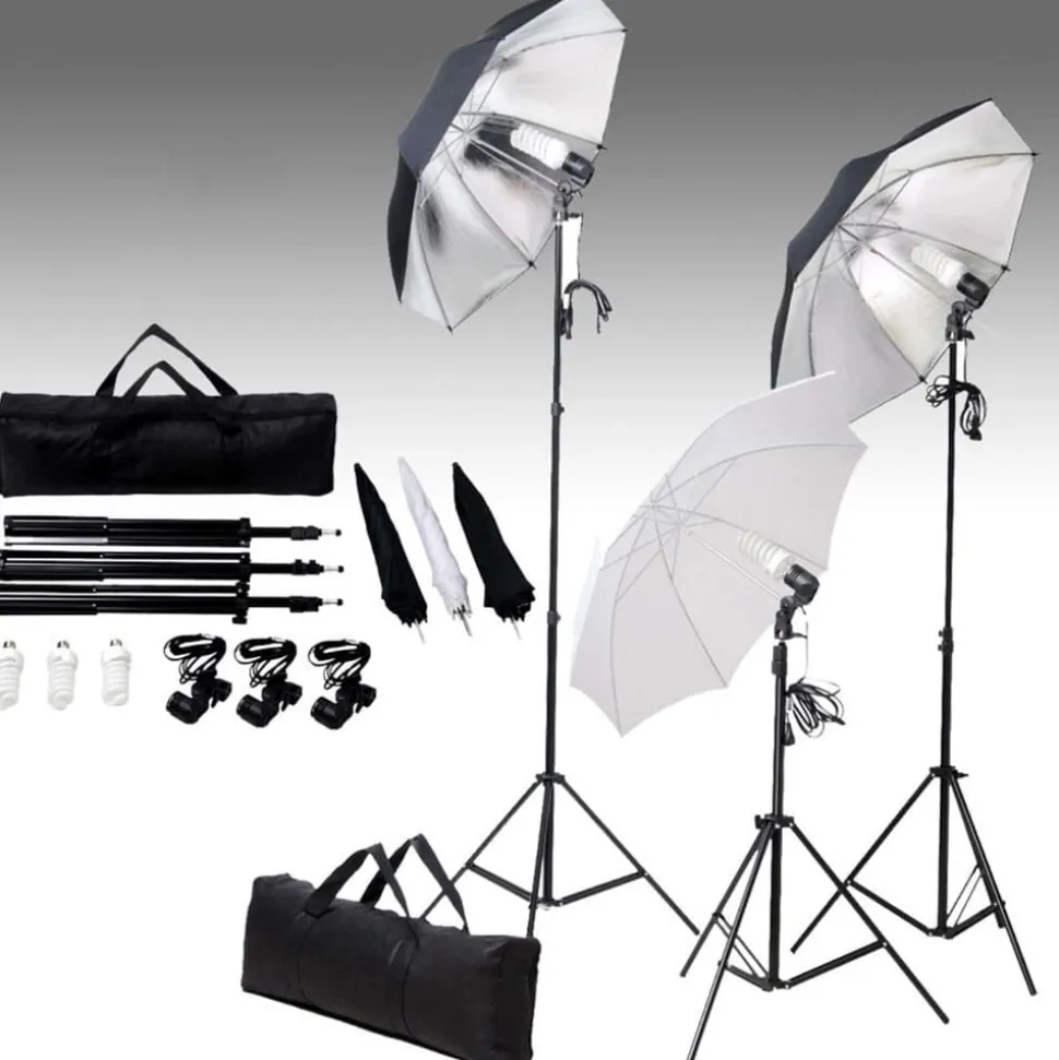 vidaXL Fotostudioset met verlichtingsset en achtergrond