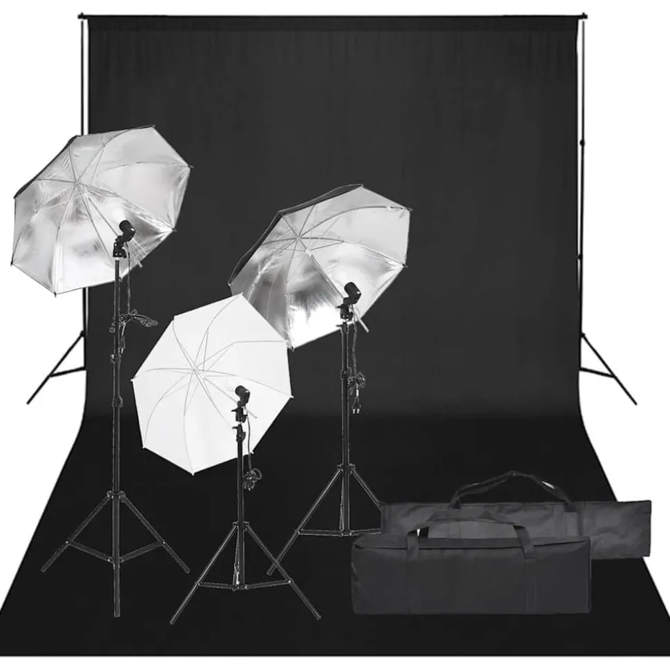 vidaXL Fotostudioset met verlichtingsset en achtergrond