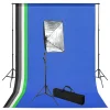 vidaXL Fotostudioset met achtergrond en softboxlamp