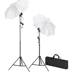 vidaXL Fotostudioset met lampen, paraplu's, achtergrond en reflector