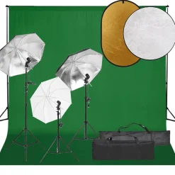 vidaXL Fotostudioset met verlichtingsset, achtergrond en reflector
