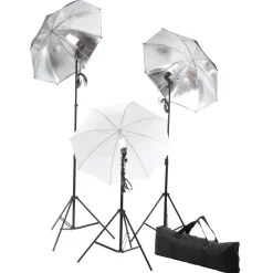 vidaXL Fotostudioset met lampen, paraplu's, achtergrond en reflector