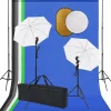 vidaXL Fotostudioset met lampen, paraplu's, achtergrond en reflector