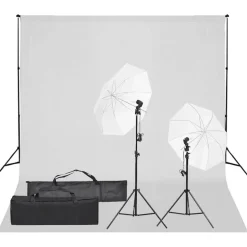 vidaXL Fotostudioset met verlichtingsset en achtergrond