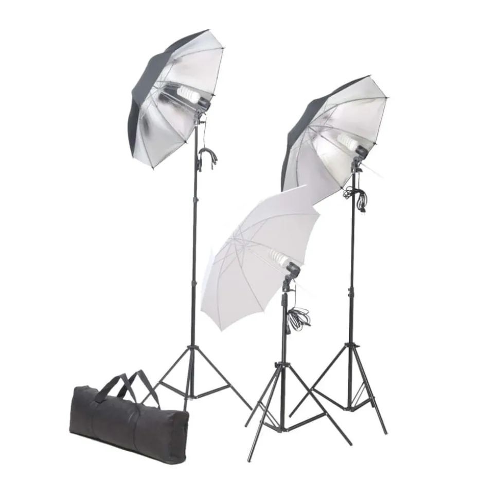 vidaXL Fotostudioset met verlichtingsset en achtergrond
