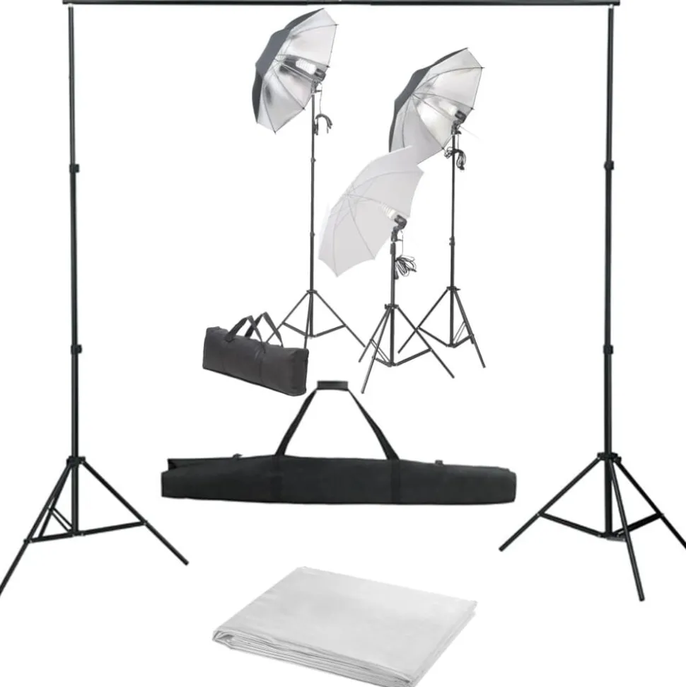 vidaXL Fotostudioset met verlichtingsset en achtergrond