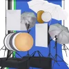 vidaXL Fotostudioset met softboxlampen paraplu's achtergrond reflector