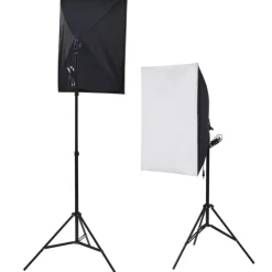 vidaXL Fotostudioset met softboxlampen paraplu's achtergrond reflector