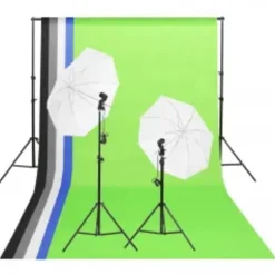 vidaXL Fotostudioset met verlichtingsset, achtergrond en reflector