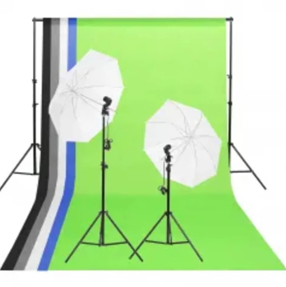 vidaXL Fotostudioset met verlichtingsset, achtergrond en reflector