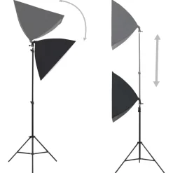 vidaXL Fotostudioset met softboxlampen en reflector