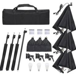 vidaXL Fotostudioset met verlichtingsset, achtergrond en reflector