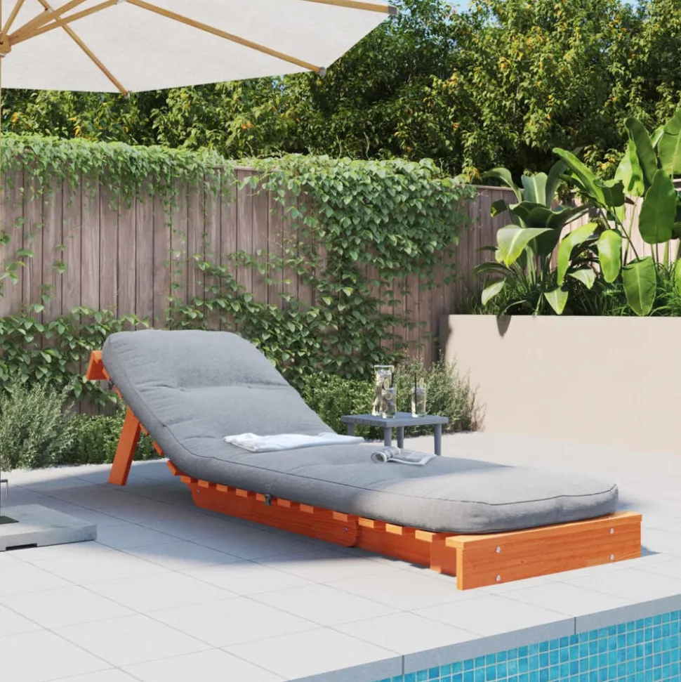 vidaXL Futon slaapbank met matras 60x206x11 cm grenenhout wasbruin
