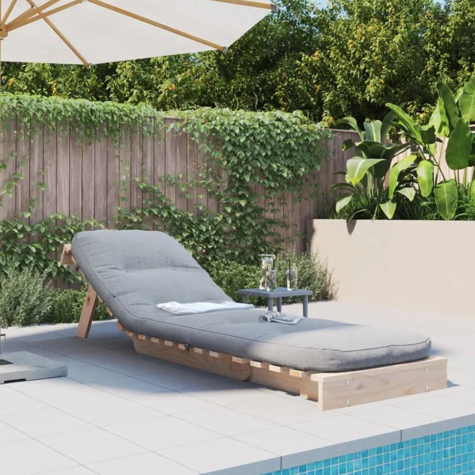 vidaXL Futon slaapbank met matras 60x206x11 cm massief grenenhout