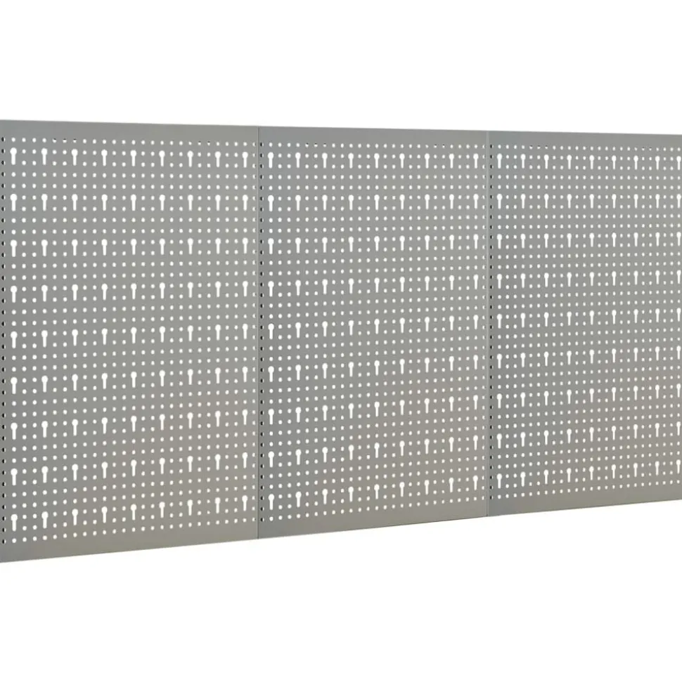 vidaXL Gaatjespaneel wandgemonteerd 3 st 40x58 cm staal
