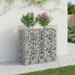 vidaXL Gabion Verhoogd Bed Zilver 50 x 100 x 100 cm