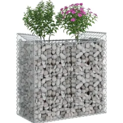 vidaXL Gabion Verhoogd Bed Zilver 50 x 100 x 100 cm