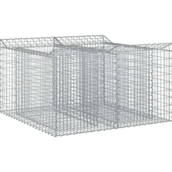 vidaXL Gabion Verhoogd Bed Zilver 100 x 100 x 60 cm