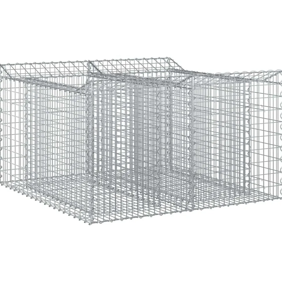 vidaXL Gabion Verhoogd Bed Zilver 100 x 100 x 60 cm