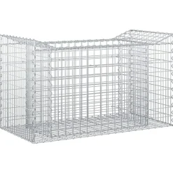 vidaXL Gabion Verhoogd Bed Zilver 50 x 100 x 60 cm